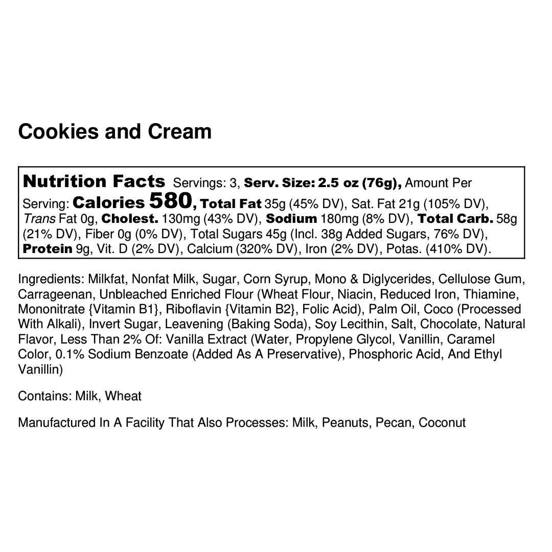THC 75MG Cookies And Cream (5OZ)