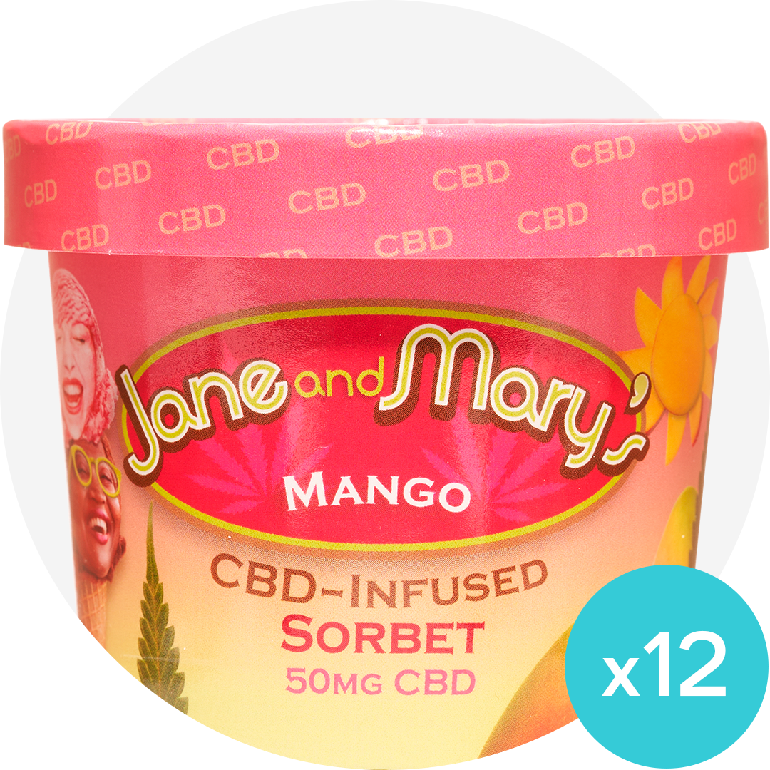 CBD 50MG MANGO SORBET (8OZ) - 12 PACK CASE