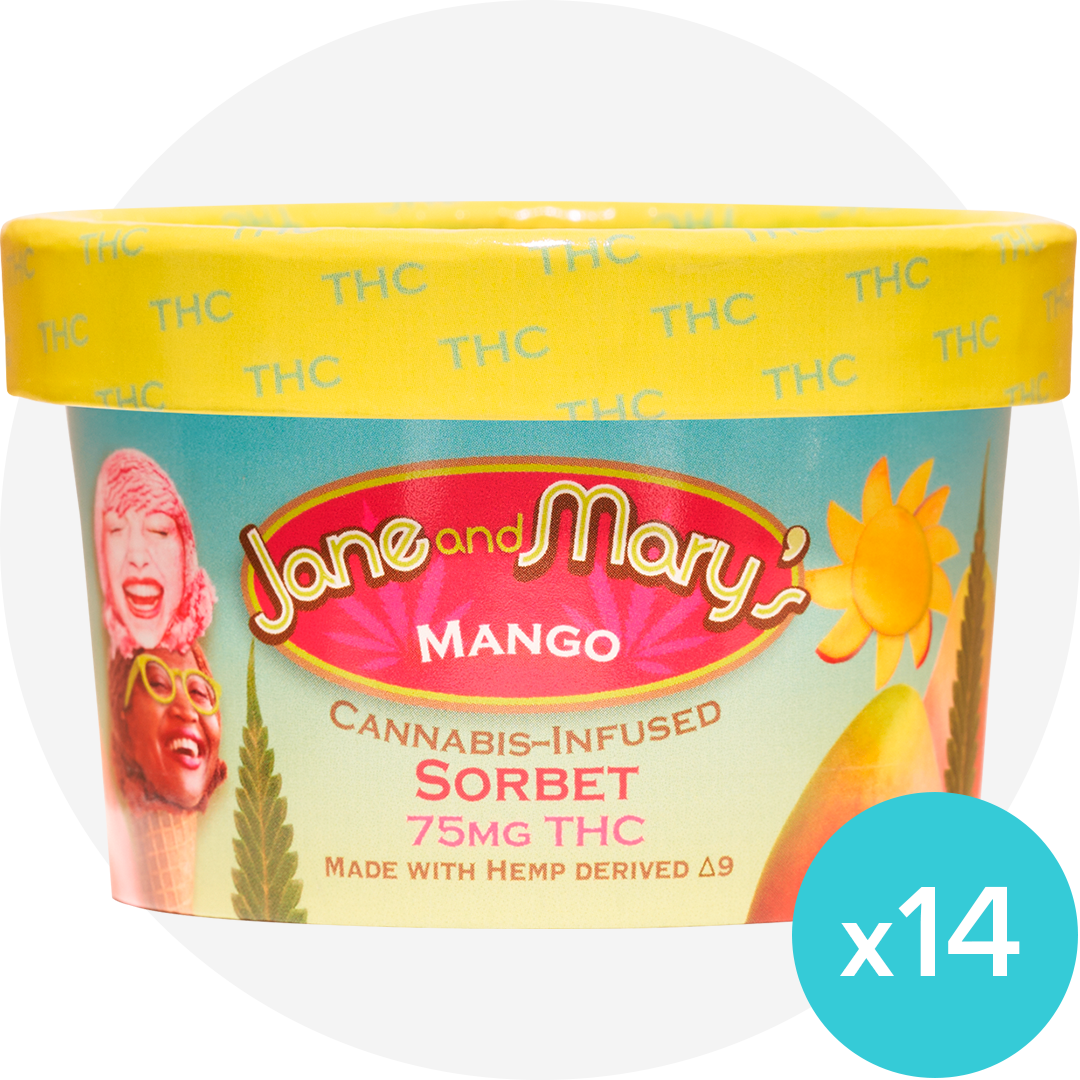 THC 75MG MANGO SORBET (5OZ) - 14 PACK CASE