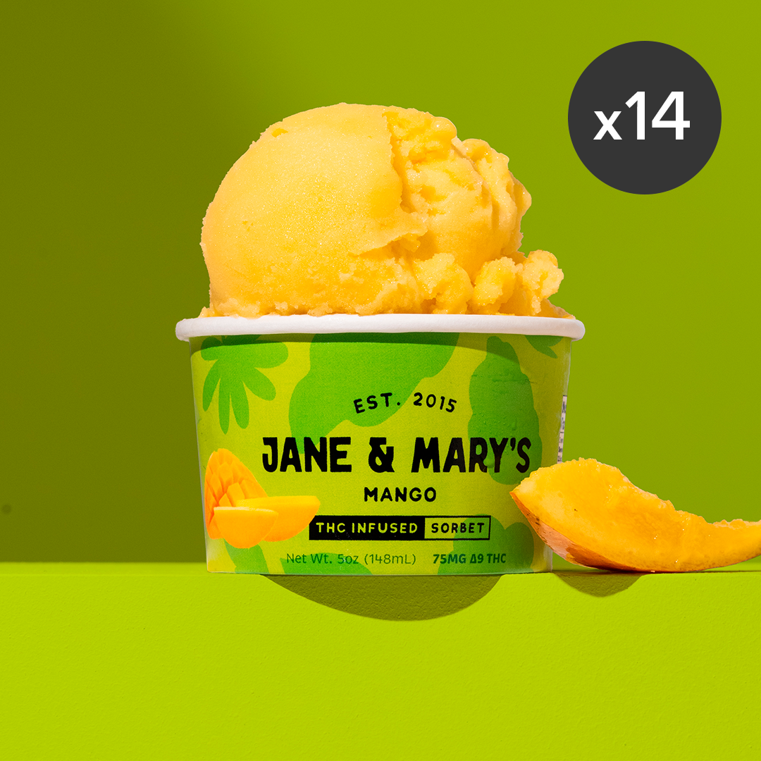THC 75MG MANGO SORBET (5OZ) - 14 PACK CASE