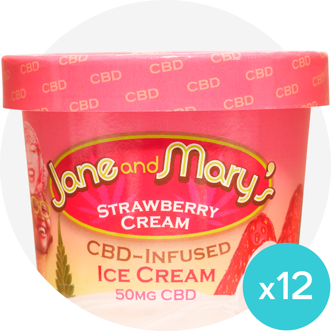 CBD 50MG STRAWBERRY CREAM (8OZ) - 12 PACK CASE