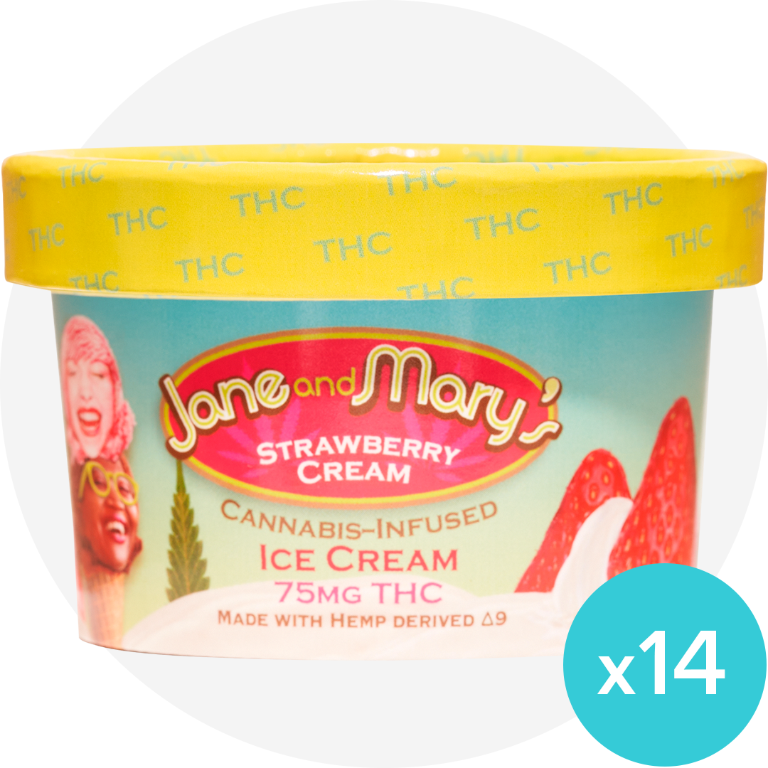 THC 75MG STRAWBERRY CREAM (5OZ) - 14 PACK CASE