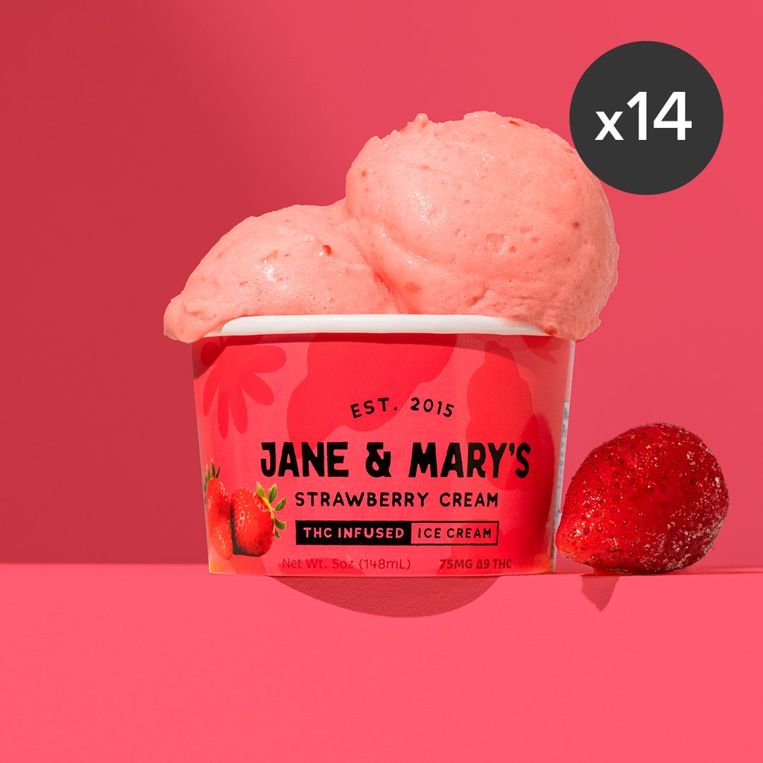 THC 75MG STRAWBERRY CREAM (5OZ) - 14 PACK CASE