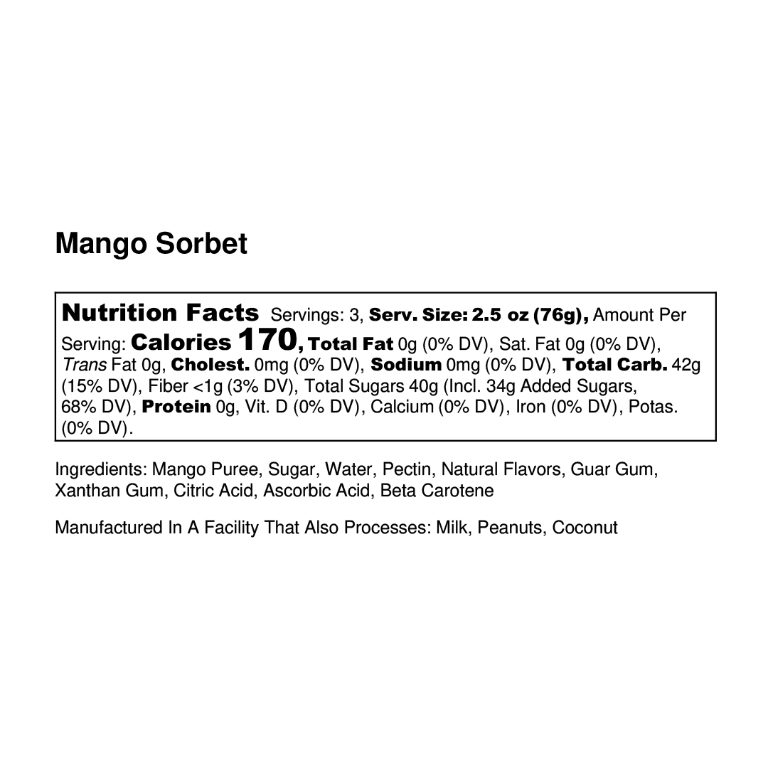 THC 75MG MANGO SORBET (5OZ)