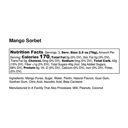 CBD 50MG MANGO SORBET (8OZ) - 12 PACK CASE