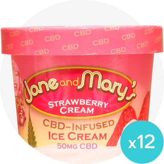 CBD 50MG STRAWBERRY CREAM (8OZ) - 12 PACK CASE